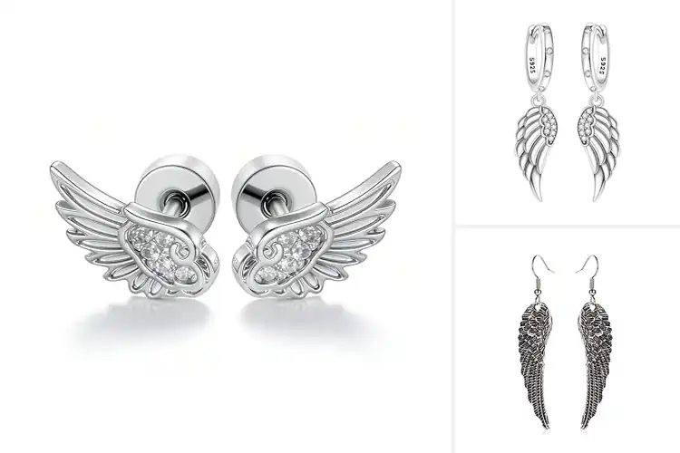 Detailed view of Best Angel Wing Earrings For Sister
