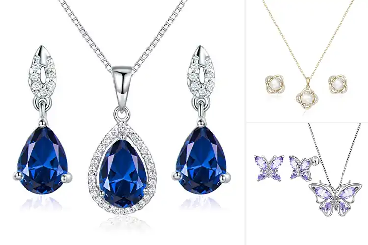 Detailed view of Best Birthstone Necklace And Earring Sets For Women