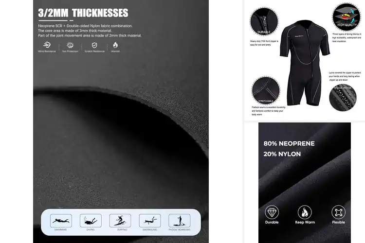 Detailed view of Best Front Zip Wetsuits