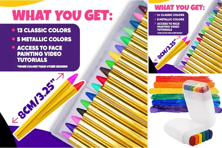 Detailed view of Best Hypoallergenic Face Paint Crayons