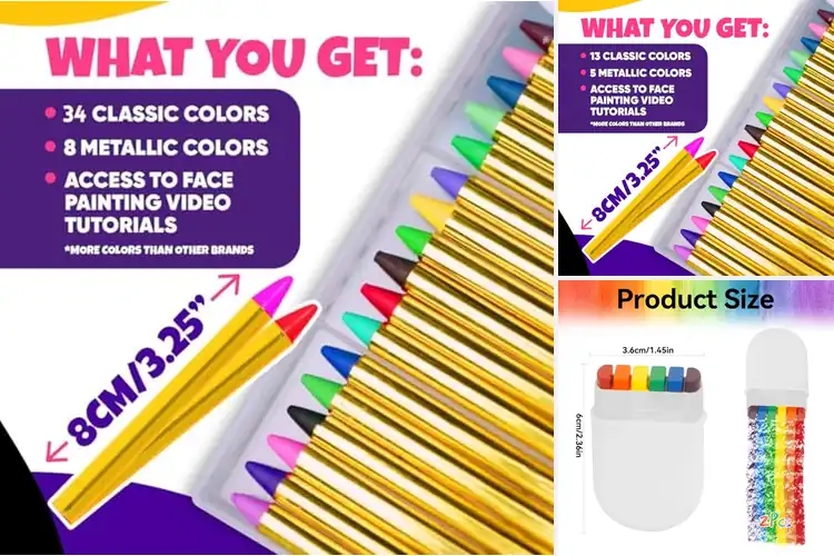 Detailed view of Best Long Lasting Face Paint Crayons